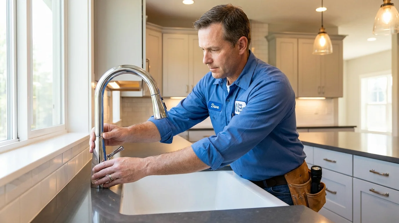 Kitchen faucet installation by Johns Plumbing LLC in Mallory