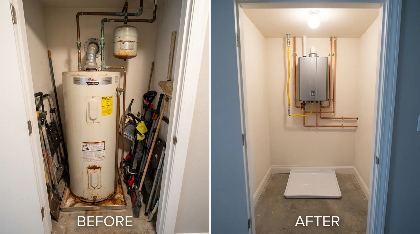 Tank water heater versus wall-mounted tankless unit comparison for Mallory, WV homeowners